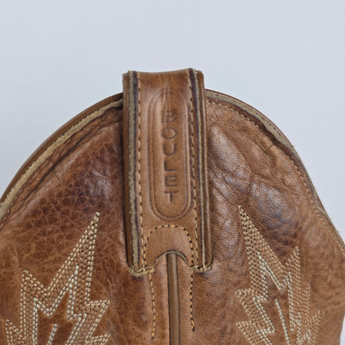 Vintage Boulet Brown Leather Western Cowboy Boots Size 7.5 Made in Canada
