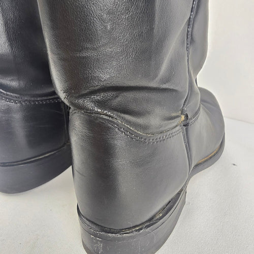 Vintage Texas American Made Black Leather Western Boots Size 5M