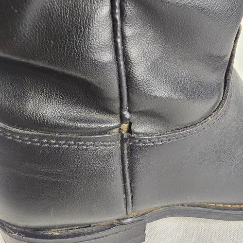 Vintage Texas American Made Black Leather Western Boots Size 5M