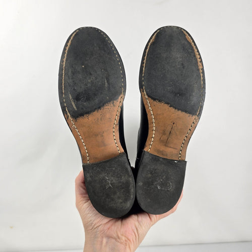 Vintage Texas American Made Black Leather Western Boots Size 5M