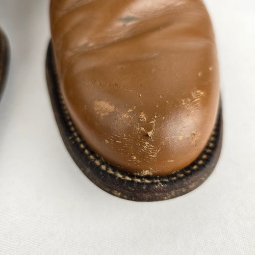 Vintage Justin Brown Leather Western Roper Boots Size 6