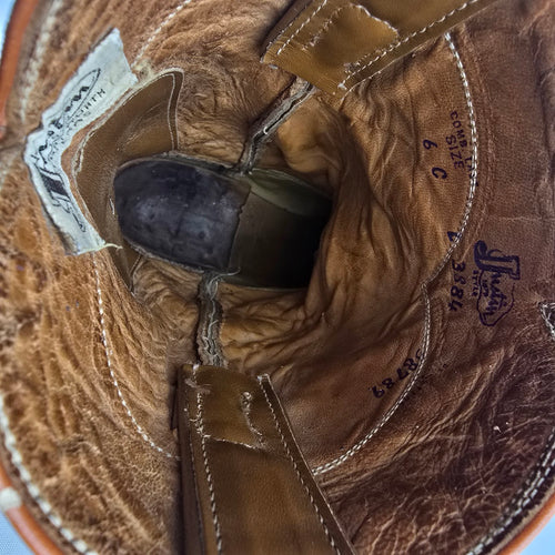 Vintage Justin Brown Leather Western Roper Boots Size 6