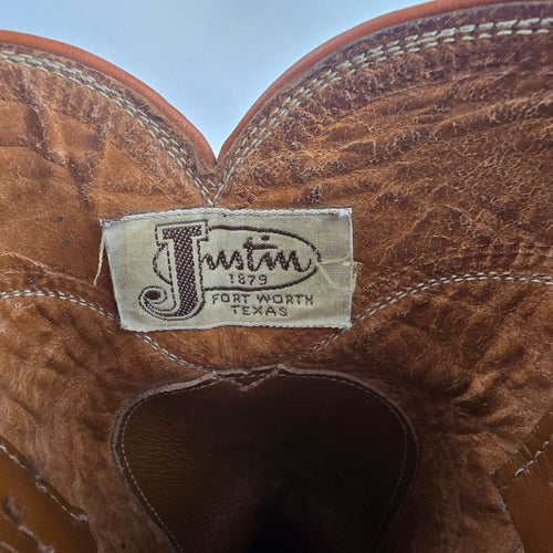Vintage Justin Brown Leather Western Roper Boots Size 6