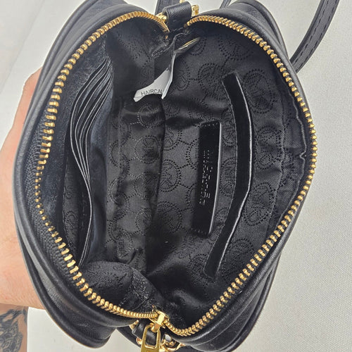 Michael Kors Black & Cream Animal Print Calf Hair Crossbody Bag