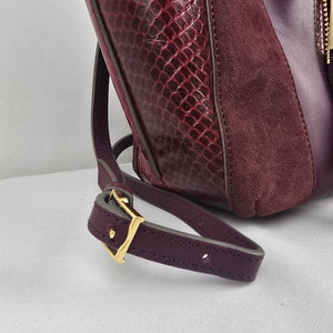 Brian Atwood Oxblood Mixed-Media Fringe Tassel Bag