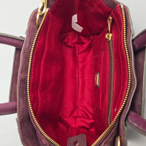 Brian Atwood Oxblood Mixed-Media Fringe Tassel Bag