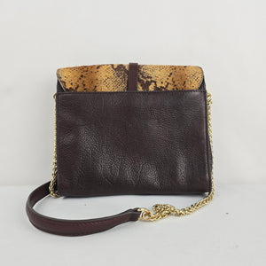Vince Camuto Genuine Leather Haircalf Snakeskin Print Crossbody Bag