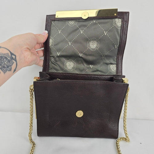 Vince Camuto Genuine Leather Haircalf Snakeskin Print Crossbody Bag