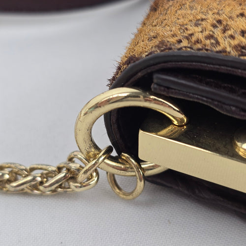 Vince Camuto Genuine Leather Haircalf Snakeskin Print Crossbody Bag