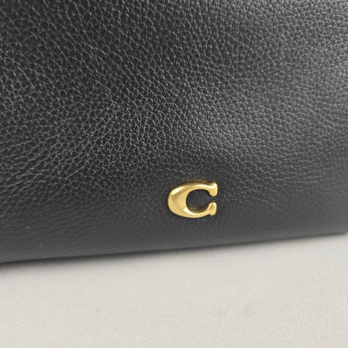 Coach Essential Cosmetic Pouch in Black Pebbled Leather