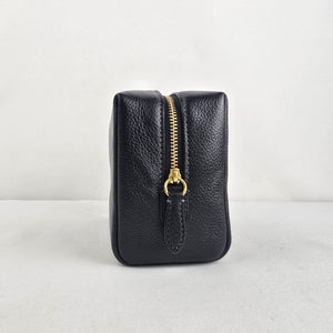 Coach Essential Cosmetic Pouch in Black Pebbled Leather