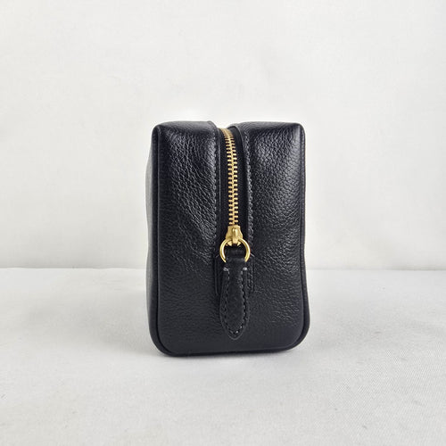 Coach Essential Cosmetic Pouch in Black Pebbled Leather