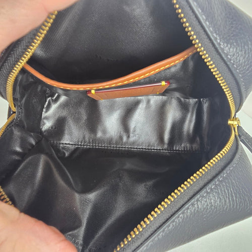 Coach Essential Cosmetic Pouch in Black Pebbled Leather