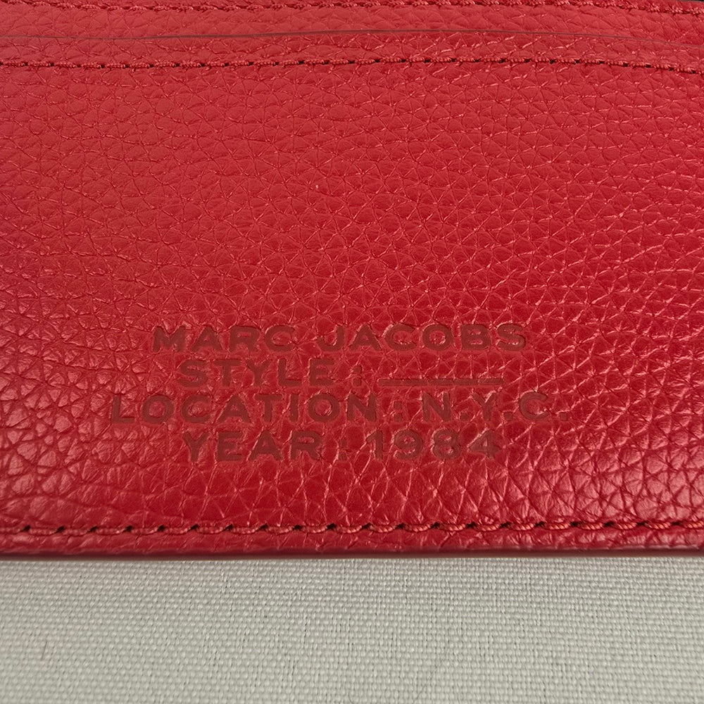 Marc Jacobs Red Pebbled Leather Zip Card Case Keychain