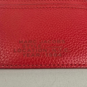 Marc Jacobs Red Pebbled Leather Zip Card Case Keychain