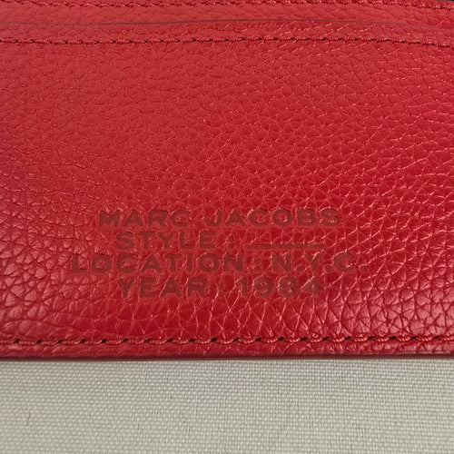 Marc Jacobs Red Pebbled Leather Zip Card Case Keychain