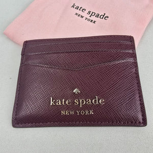 Kate Spade Burgundy Saffiano Leather Card Holder