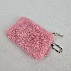 lululemon Pink Faux-Fur Clippable Mini Pouch