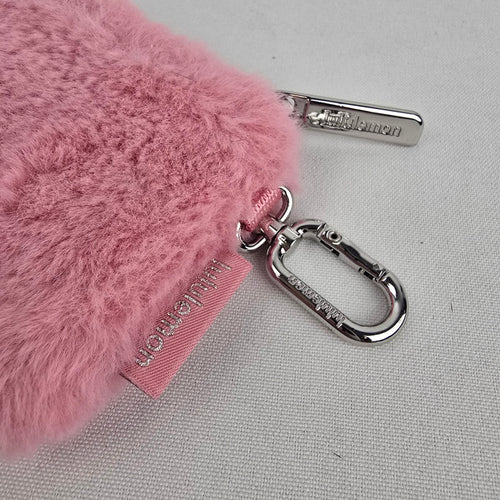 lululemon Pink Faux-Fur Clippable Mini Pouch