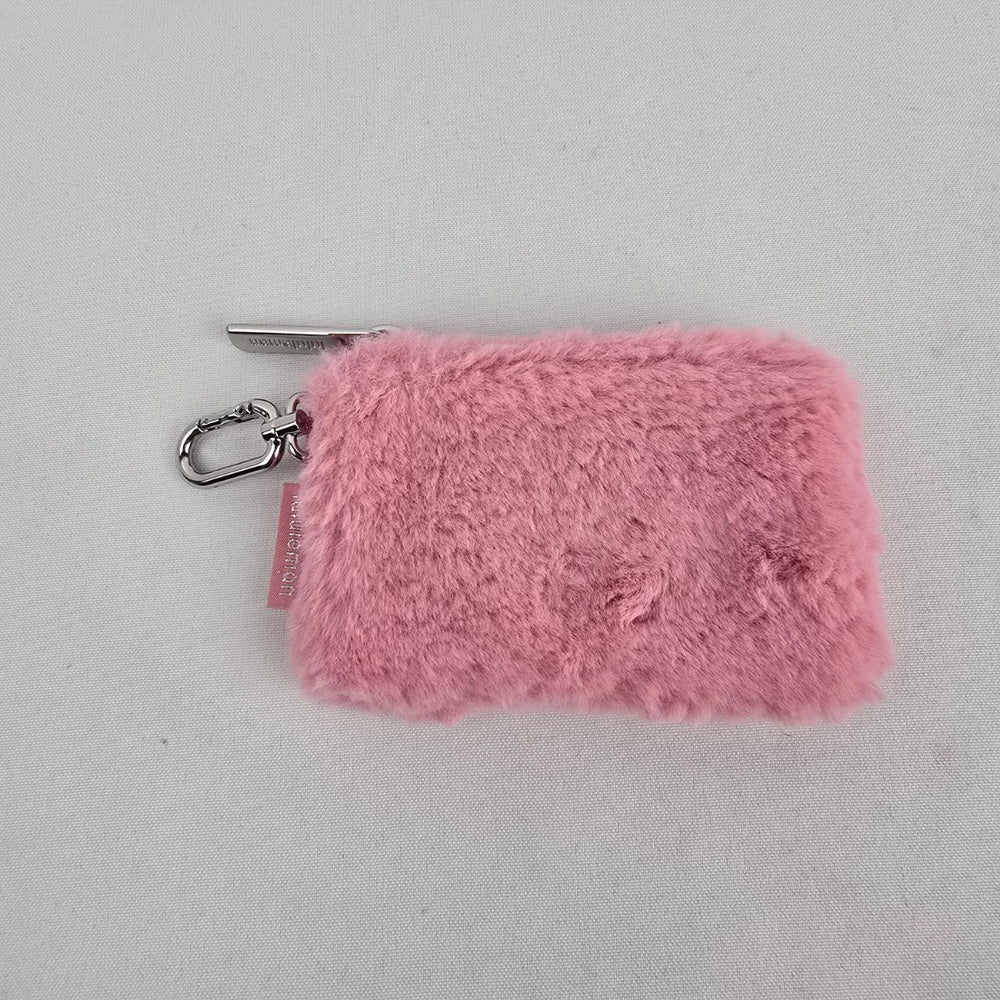 lululemon Pink Faux-Fur Clippable Mini Pouch