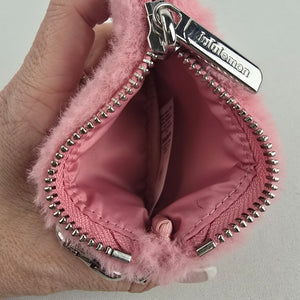 lululemon Pink Faux-Fur Clippable Mini Pouch