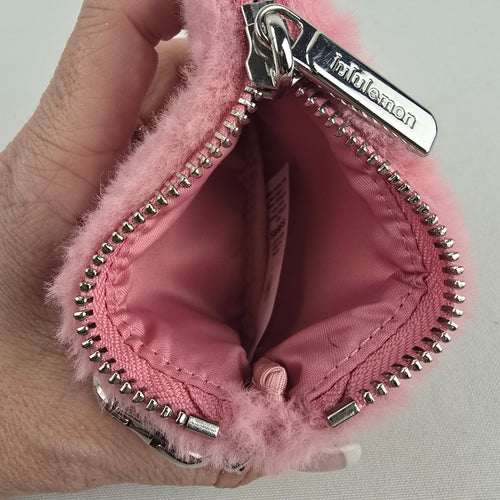 lululemon Pink Faux-Fur Clippable Mini Pouch