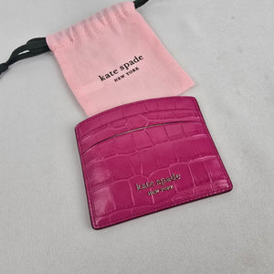 Kate Spade New York Pink Croc Embossed Card Holder