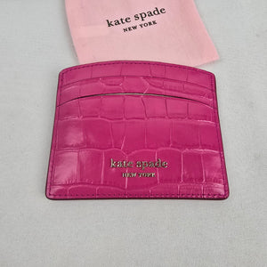 Kate Spade New York Pink Croc Embossed Card Holder