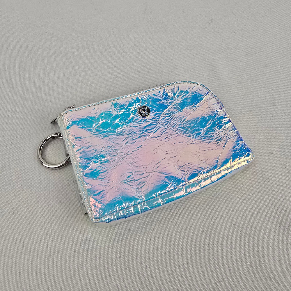 Lululemon Clippable Card Pouch Iridescent Silver