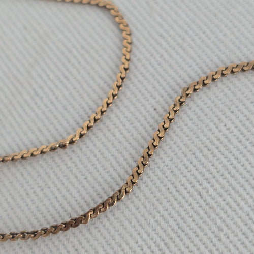 Vintage 10K Yellow Gold Wheat Chain Necklace