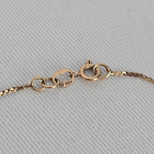Vintage 10K Yellow Gold Wheat Chain Necklace