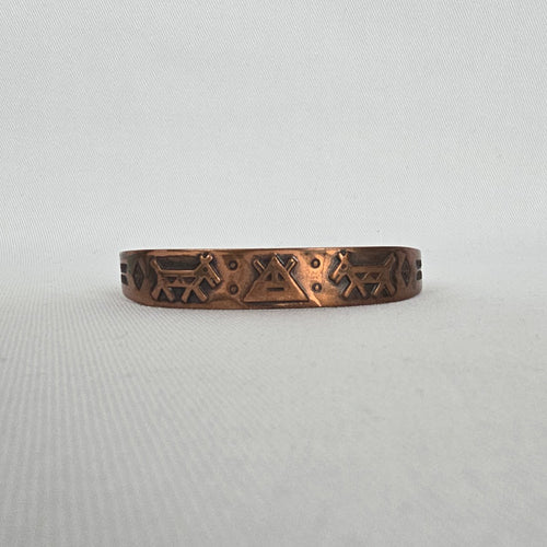 Vintage Bell Trading Post Solid Copper Cuff Bracelet Southwestern Stamped