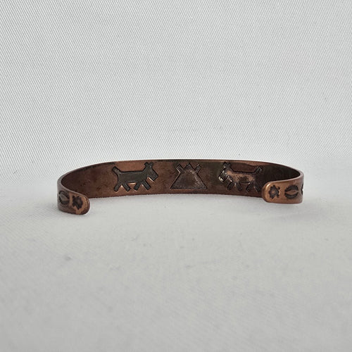 Vintage Bell Trading Post Solid Copper Cuff Bracelet Southwestern Stamped