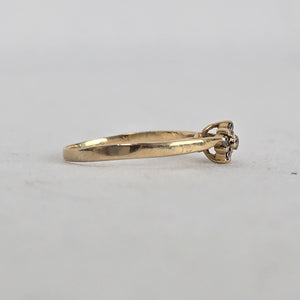 Vintage 10K Gold Diamond Cluster Ring Flower Design