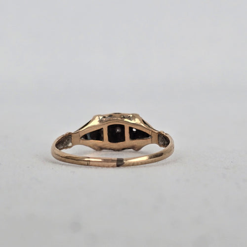 Antique Art Deco 10K Gold Filigree Diamond Ring 1920s-30s