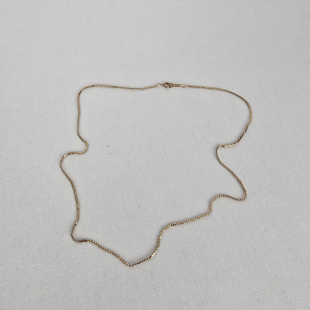 10K Solid Gold Fine Wheat Chain Necklace Stamped 10K