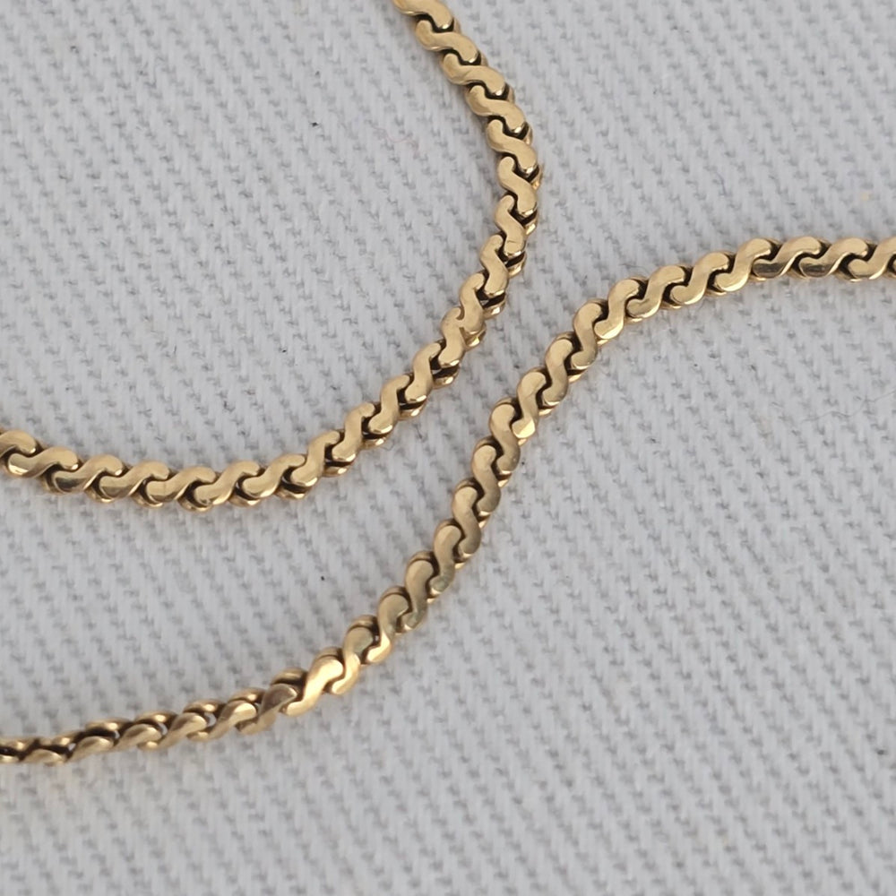 10K Solid Gold Fine Wheat Chain Necklace Stamped 10K