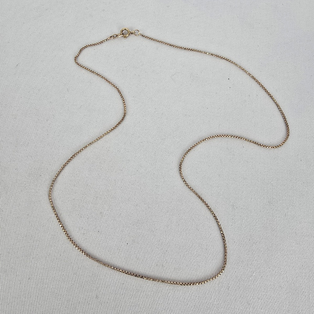 10K Solid Gold Box Chain Necklace Stamped 10K