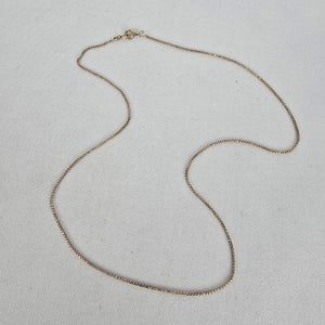 10K Solid Gold Box Chain Necklace Stamped 10K