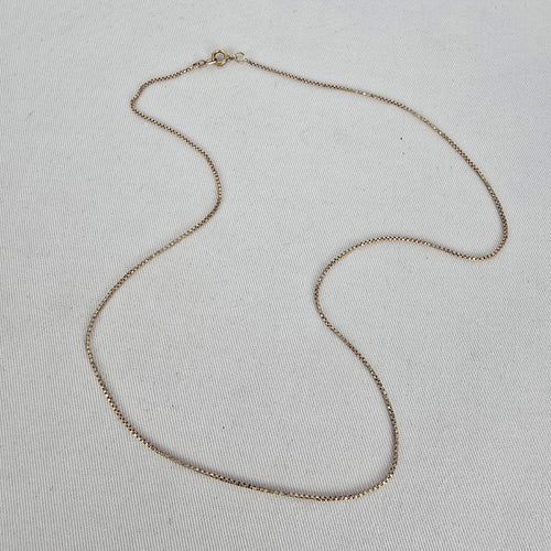 10K Solid Gold Box Chain Necklace Stamped 10K