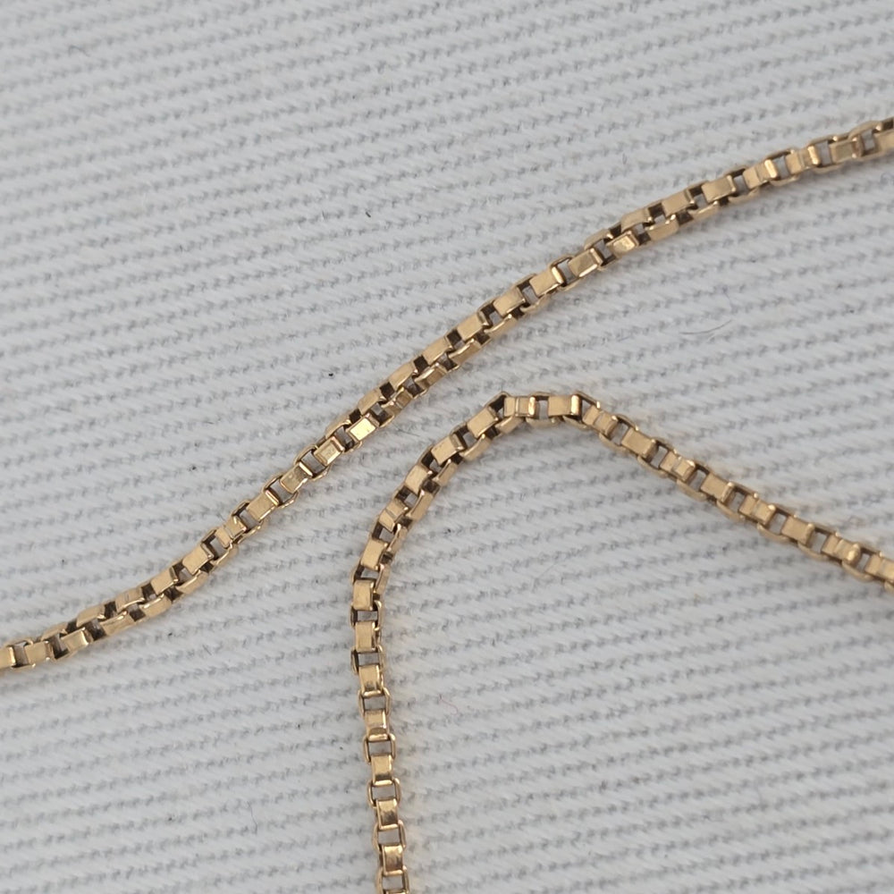 10K Solid Gold Box Chain Necklace Stamped 10K
