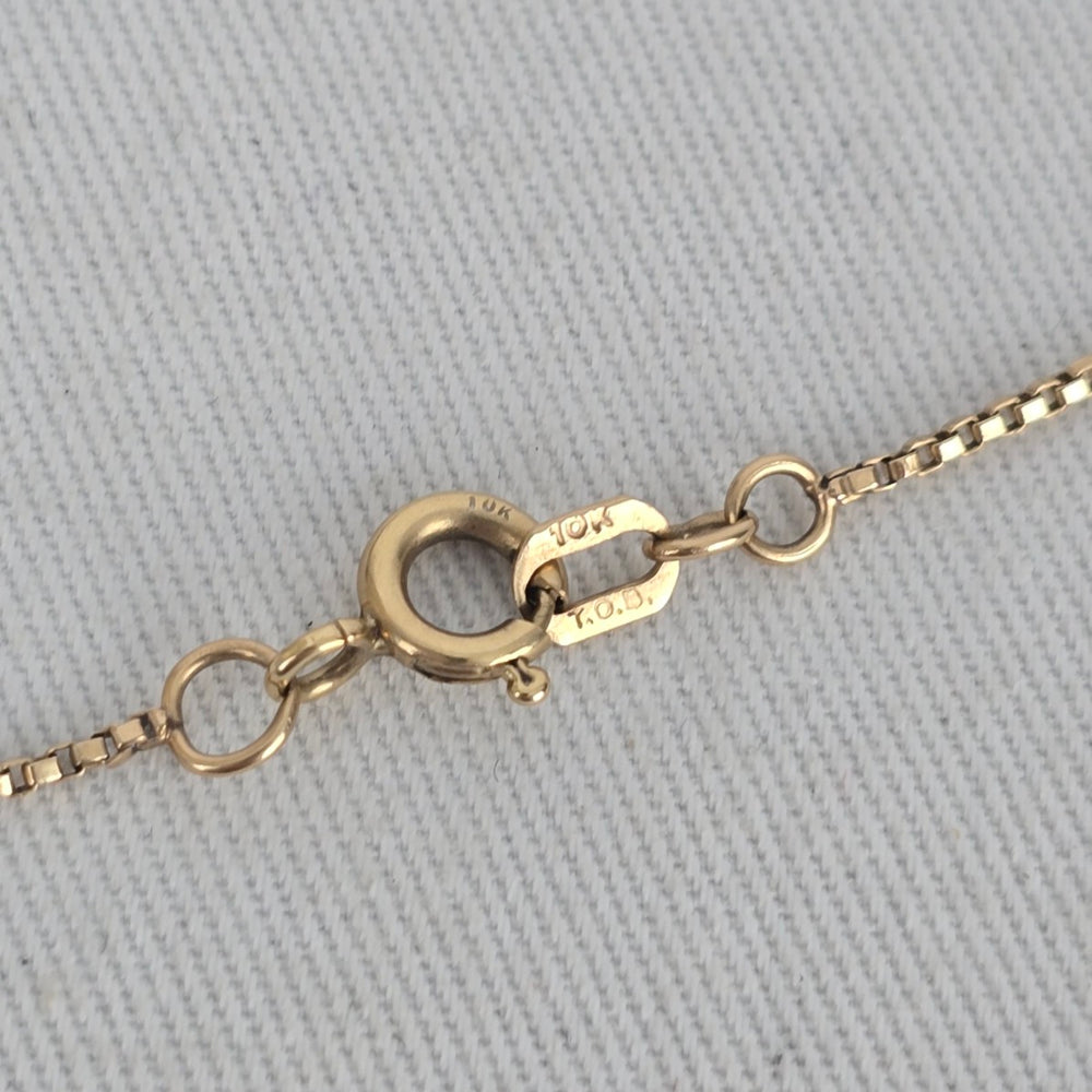 10K Solid Gold Box Chain Necklace Stamped 10K