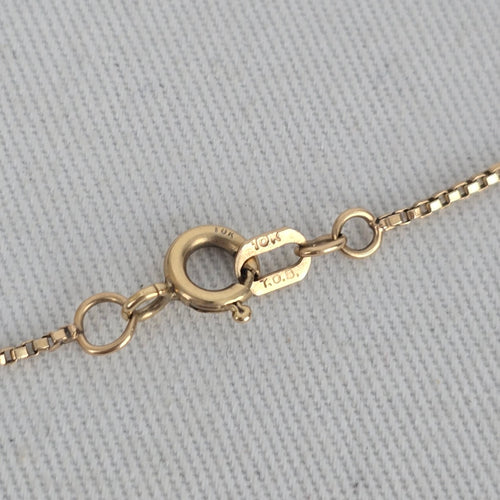 10K Solid Gold Box Chain Necklace Stamped 10K