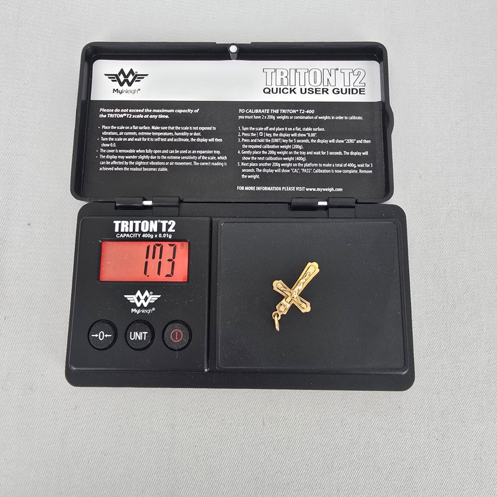 Vintage 10K Gold Crucifix Cross Pendant Religious Charm