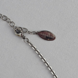 Abraxas Silver Tone Orange Bead Pendant Necklace