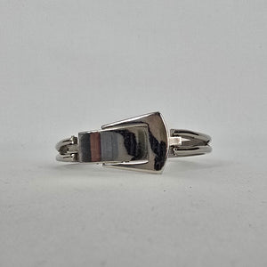 Vintage Hong Kong Silver Tone Hinged Bangle Bracelet