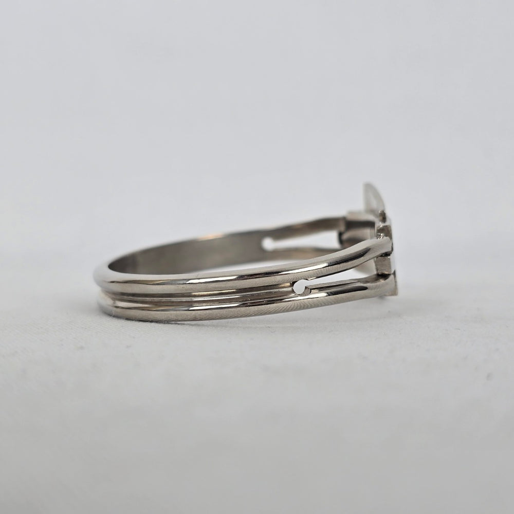 Vintage Hong Kong Silver Tone Hinged Bangle Bracelet