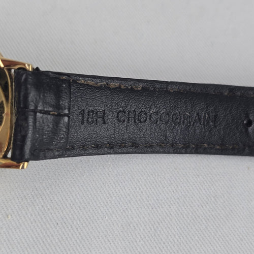 Steinhausen Swiss 5 Jewel Gold Tone Date Leather Dress Watch
