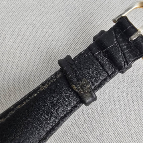 Steinhausen Swiss 5 Jewel Gold Tone Date Leather Dress Watch