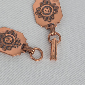 Vintage Southwest Copper Sun Face Link Bracelet